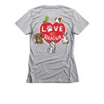 Chicago Pet Rescue, a Dark Heather Grey Women's Slim Fit Tee (back-view)