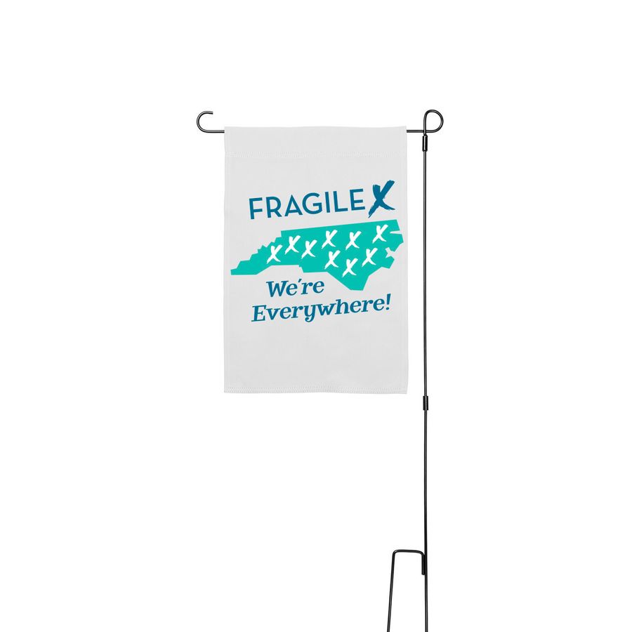 Fragile X Awareness, a White 12" x 18" Yard Flag with Stake