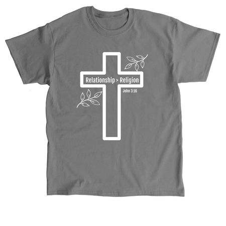 Relationship > Religion, a Charcoal Classic Unisex Tee