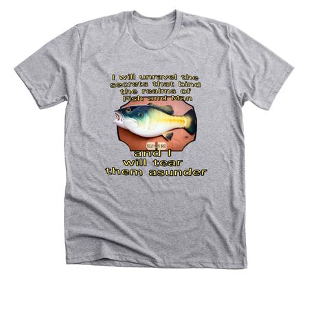 Bass Fish Sings of Doom, a Athletic Heather Premium Unisex Tee