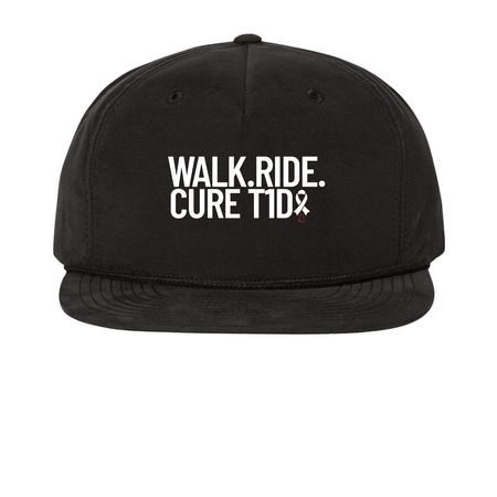 Walk.Ride.CureT1D Hat's, a Black Printed Umpqua Snapback Cap