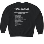Team Paisley 2026, a Black Softstyle Crewneck Sweatshirt (back-view)