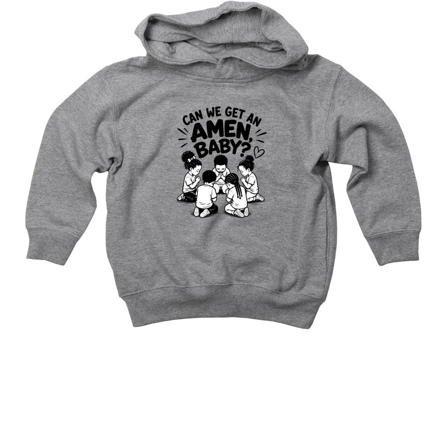Amen Baby, a Granite Heather Toddler Pullover Hoodie
