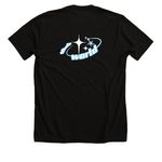 Baby blue wheelie world shirts, a Solid Black Blend Premium Unisex Tee (back-view)