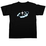 Baby blue wheelie world shirts, a Black Comfort Colors Unisex Tee (back-view)