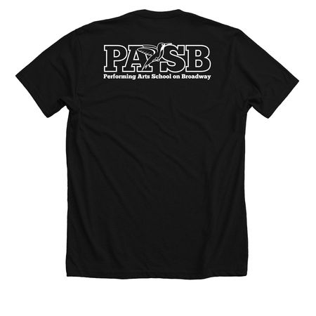 PASB on Broadway!, a Solid Black Blend Premium Unisex Tee (back-view)