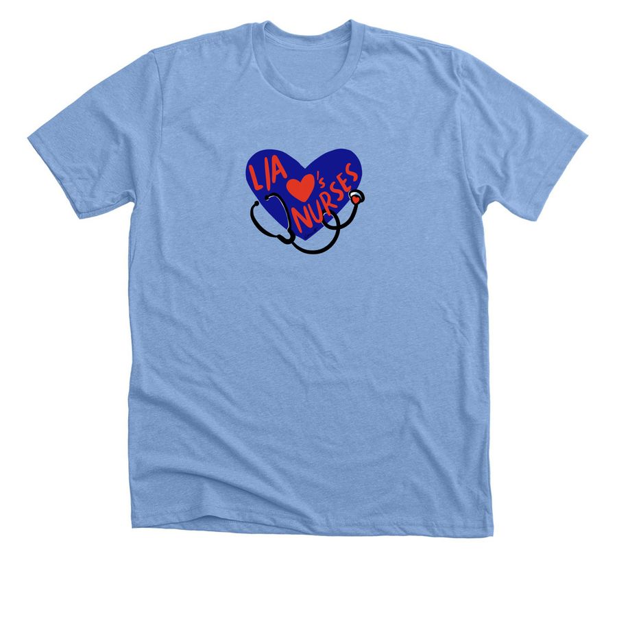 Support Our CMMC Nurses, a Heather Carolina Blue Premium Unisex Tee