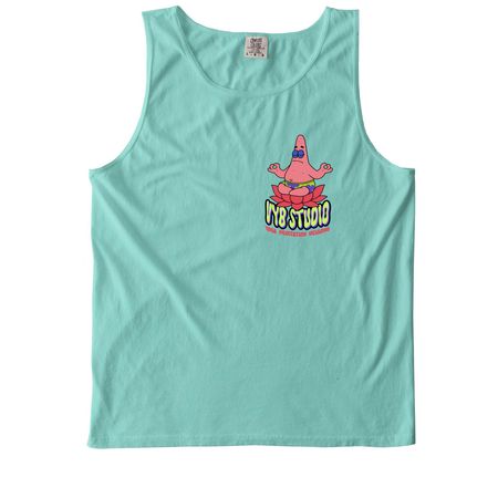 Patrick Star Meditating, a Chalky Mint Comfort Colors Tank Top