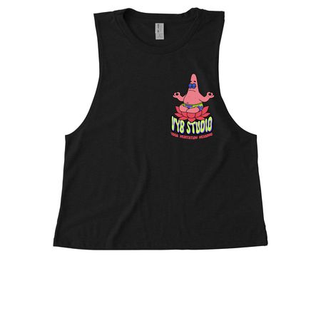 Patrick Star Meditating, a Deep Black Allmade Eco Triblend Women?s Muscle Tank