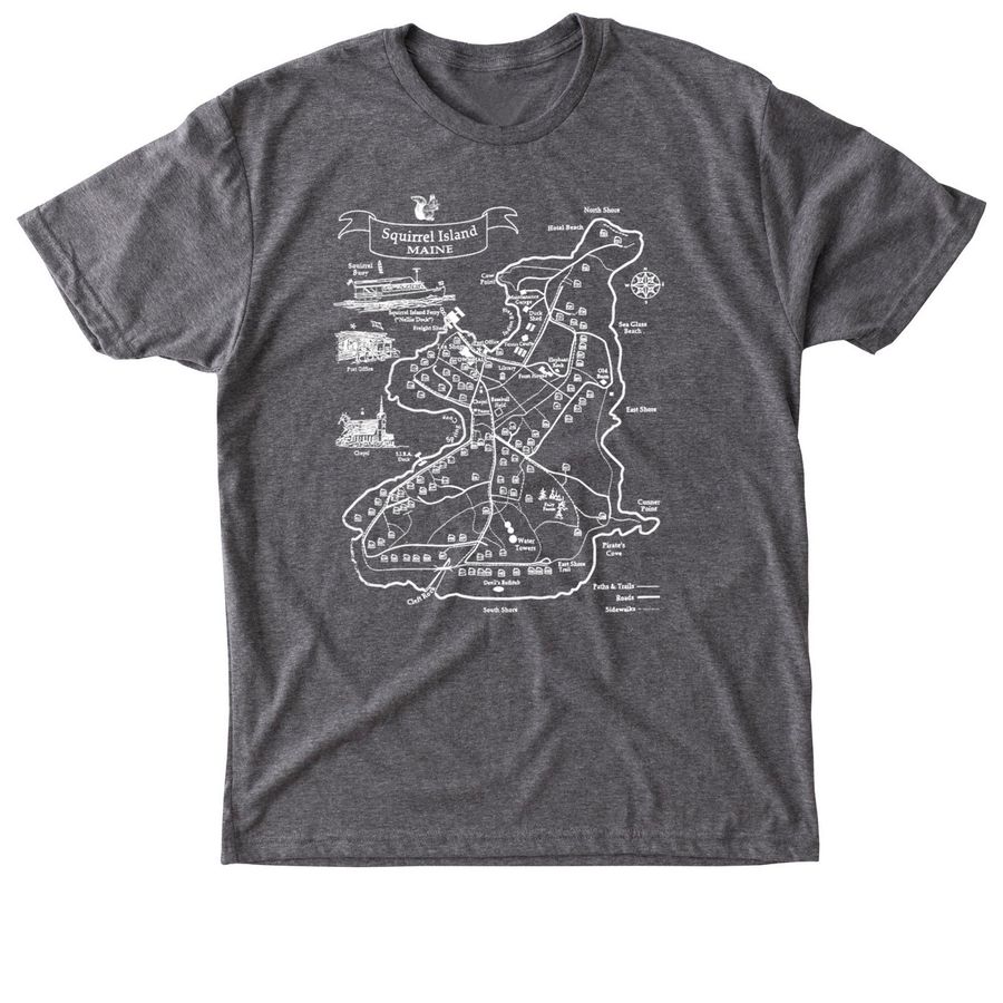 Squirrel Island Map, a Premium Heather Triblend Unisex Tee
