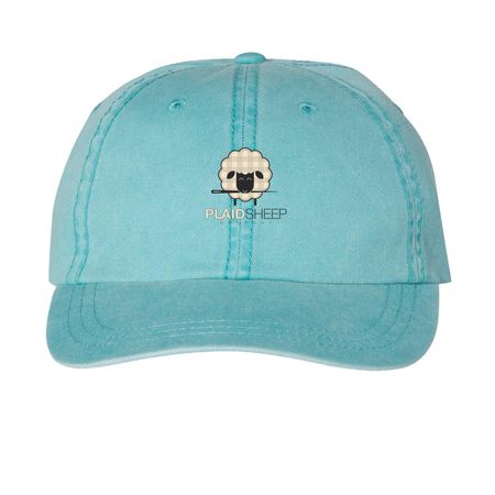 Hats, a Aqua Printed Pigment Dye Baseball Cap