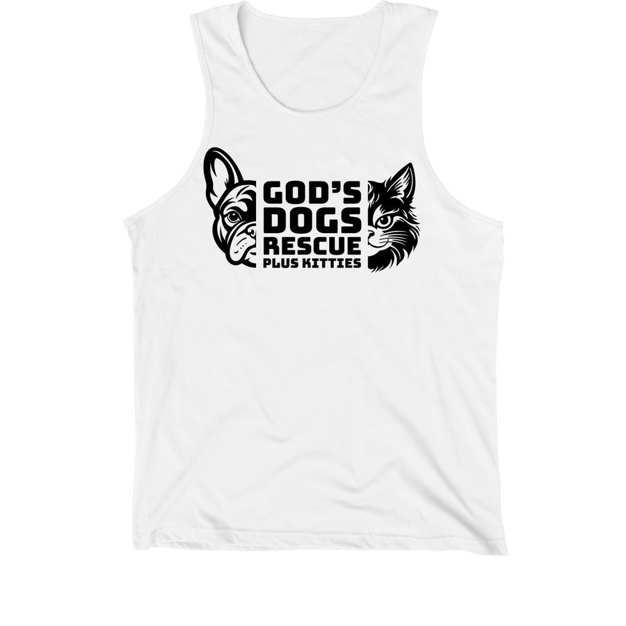 GDR + Kitties Tank Top, a White Premium Cotton Tank