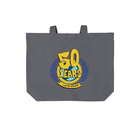 Totes: 50th Birthday, a Storm Grey Cotton Canvas Tote Bag
