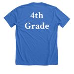 Adult Fourth Grade Field Day Shirt, a Heather True Royal Premium Unisex Tee (back-view)