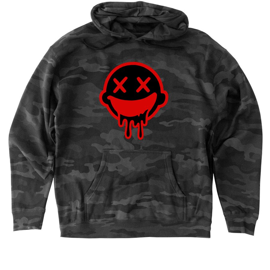 OFFICIAL LOGO, a Black Camo Heavyweight Camo Pullover Hoodie