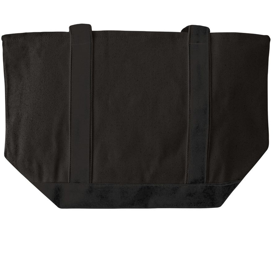 tote, a Black/Black Large Two-Tone Canvas Tote Bag (back-view)