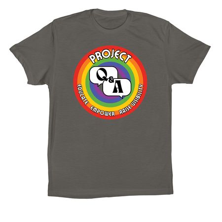 Project Q&A Logo in 8 BOLD Hues, Series 1, a Asphalt Premium Cotton Tee