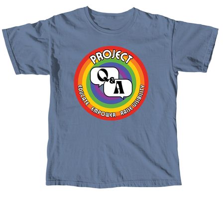 Project Q&A Logo in 8 BOLD Hues, Series 1, a Blue Jean Comfort Colors Unisex Tee