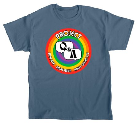 Project Q&A Logo in 8 BOLD Hues, Series 1, a Indigo Blue Classic Unisex Tee