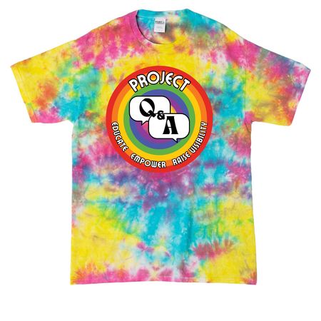 Project Q&A Logo in 8 BOLD Hues, Series 1, a Jeweltone Colorburst Crystal Tie Dye Tee