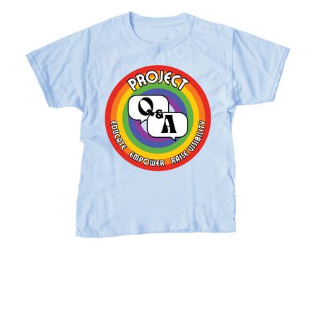 Project Q&A Logo in 8 BOLD Hues, Series 1, a Light Blue Youth Unisex Tee