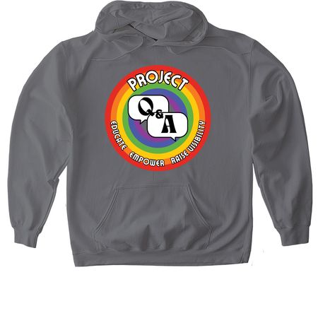 Project Q&A Logo in 8 BOLD Hues, Series 1, a Charcoal Gildan Softstyle Pullover Hoodie