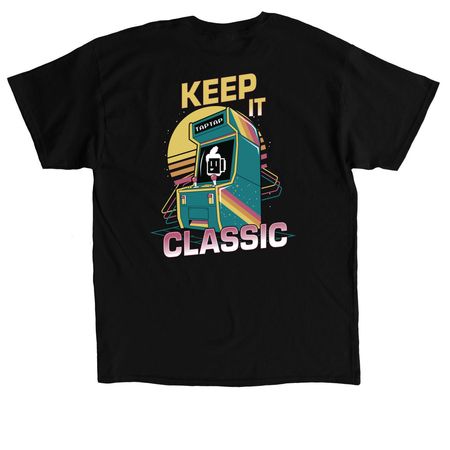 Keep It Classic Arcade Apparel, a Black Classic Unisex Tee (back-view)