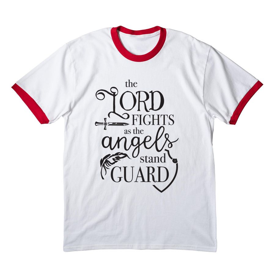 Shirts - Black Logo, a White/ Red Cotton Ringer Tee