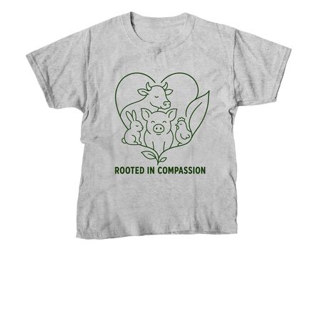 Rooted in Compassion, a Sport Grey Youth Unisex Tee