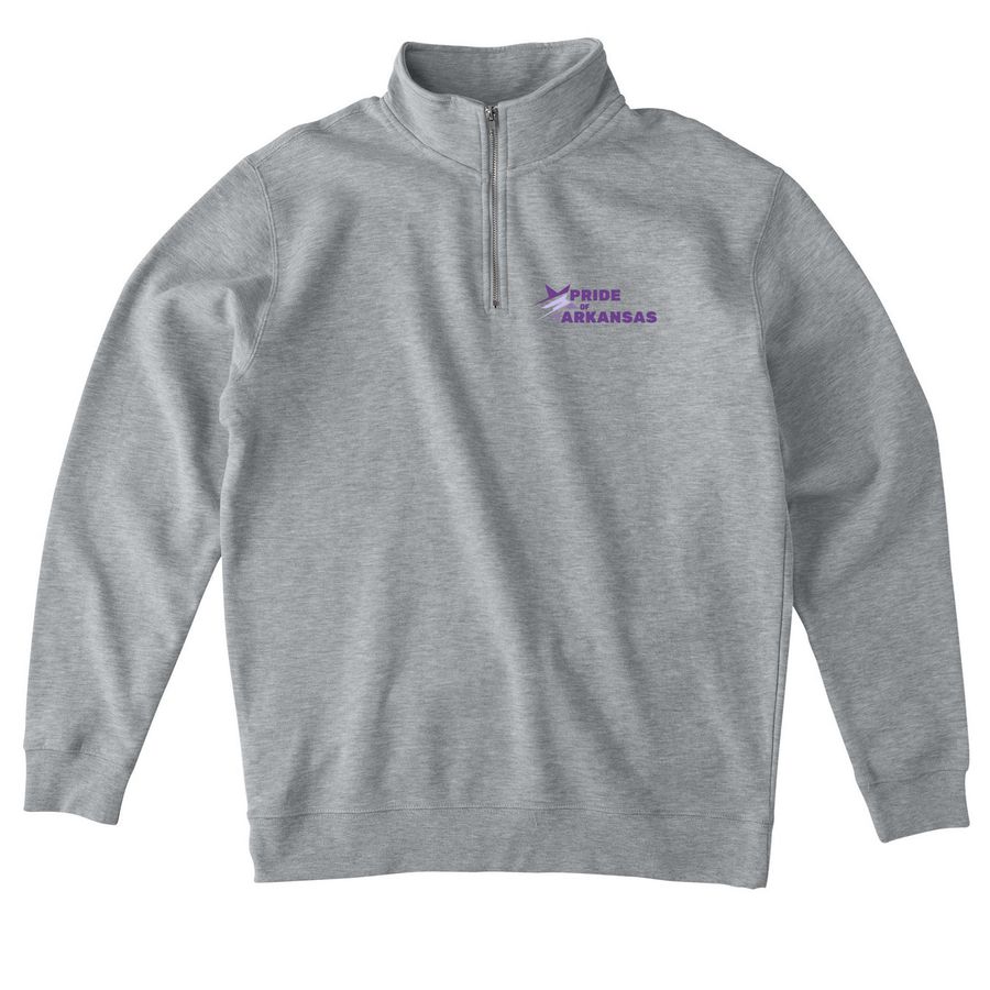 POA Logo Quarter Zip, a Grey Heather Midweight Quarter Zip Pullover