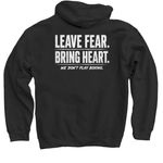 Leave the Fear. Bring the Heart.&nbsp;, a Black Pullover Hoodie (back-view)