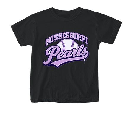 Mississippi Pearls Merch, a Black Comfort Colors Youth Tee