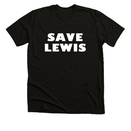 Save Lewis Logo White, a Black Heather Premium Unisex Tee