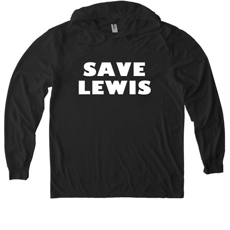 Save Lewis Logo White, a Space Black Allmade Eco Triblend Hoodie Tee