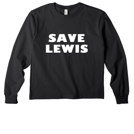 Save Lewis Logo White, a Vintage Black Youth Heavyweight Long Sleeve Tee