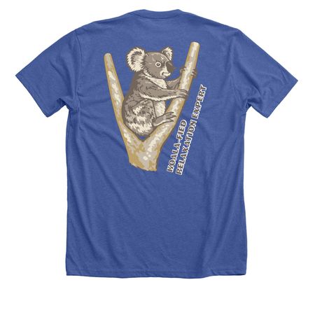 Koala-fied Relaxation Expert, a Solid True Royal Premium Unisex Tee (back-view)