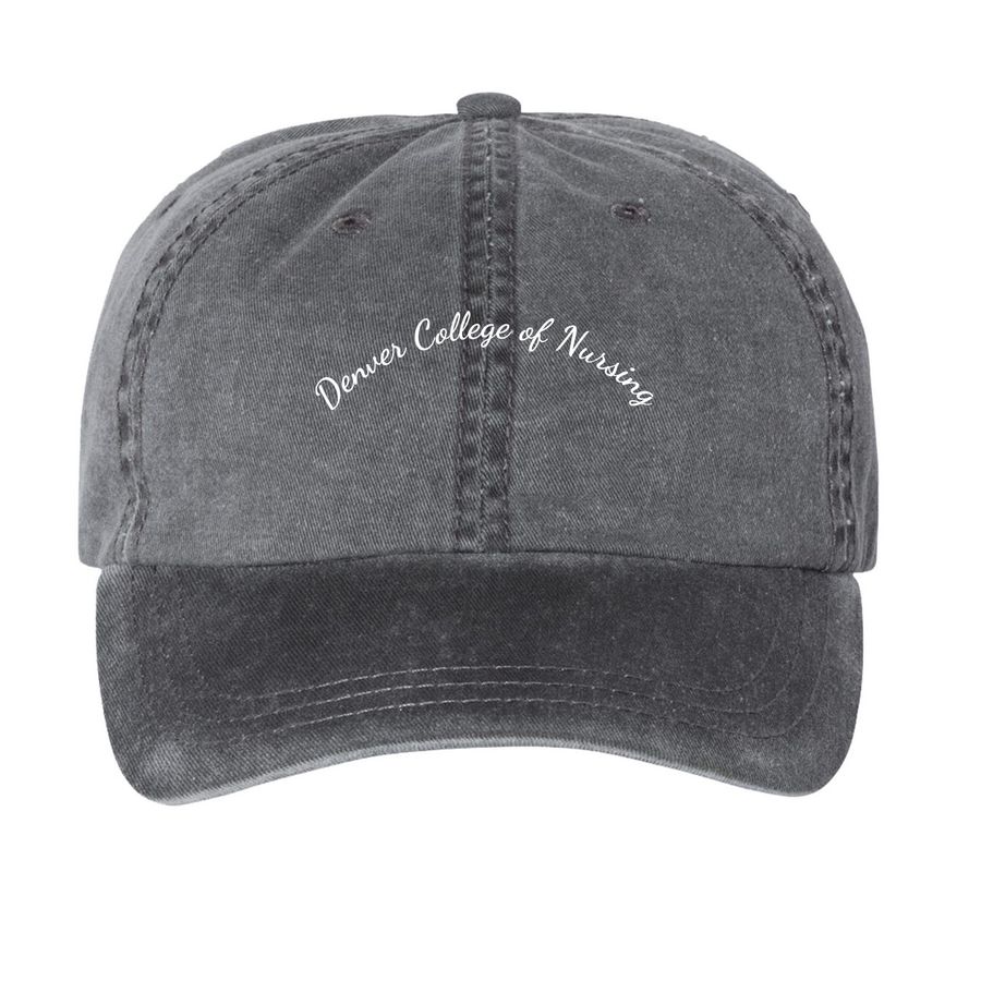DCN Baseball Cap, a Black Printed Pigment Dye Baseball Cap