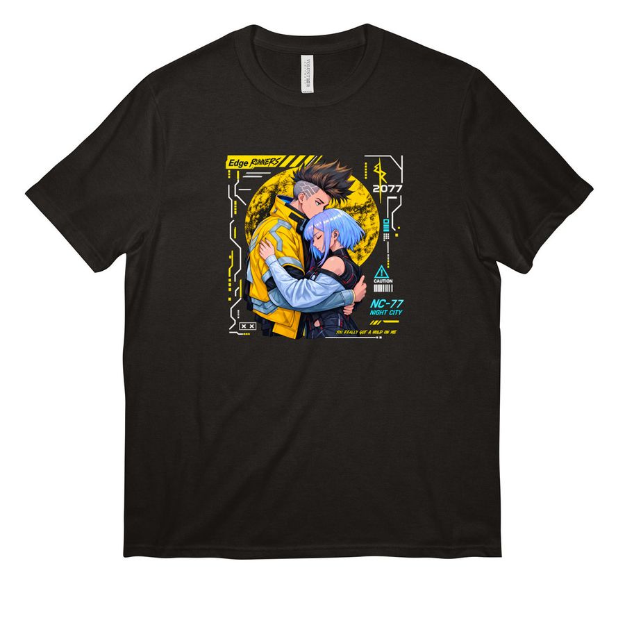 Cyberpunk Edgerunners Merch, a Deep Black All-American Unisex Tee