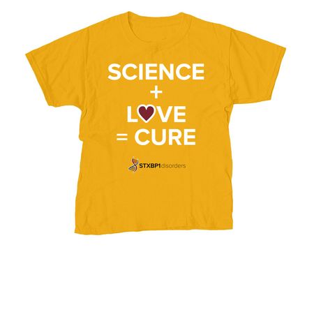 SCIENCE + LOVE = CURE Mason Michels&nbsp;, a Gold Youth Unisex Tee