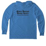 Be Kind... of Feral, a Azure Blue Allmade Eco Triblend Hoodie Tee (back-view)