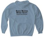 Be Kind... of Feral, a Stone Blue Gildan Softstyle Pullover Hoodie (back-view)