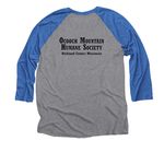 Be Kind... of Feral, a Vintage Royal and Premium Heather 3/4 Sleeve Baseball Tee (back-view)