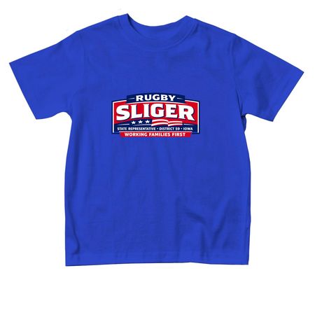 Sliger for Iowa, a Royal Blue Toddler Tee