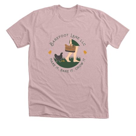 Barefoot Lane LLC Merch!, a Heather Pink Gravel Premium Unisex Tee