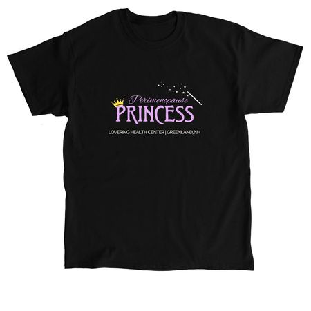 Perimenopause Princess, a Black Classic Unisex Tee