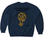 Fight with Atlas, a Navy Softstyle Crewneck Sweatshirt (back-view)