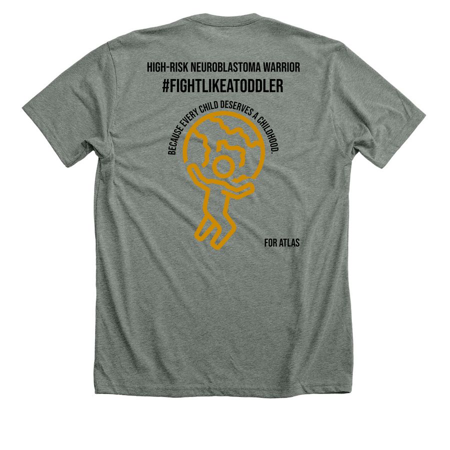 Fight with Atlas, a Deep Heather Premium Unisex Tee (back-view)