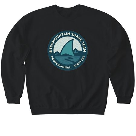 Shark Team Swag, a Black Softstyle Crewneck Sweatshirt