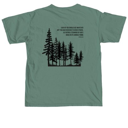 1 Peter 4:10, a Light Green Comfort Colors Unisex Tee