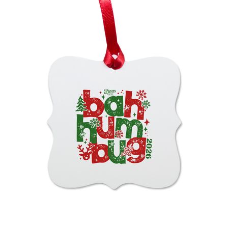 A Christmas Carol Ornament, a White Aluminum Square Ornament